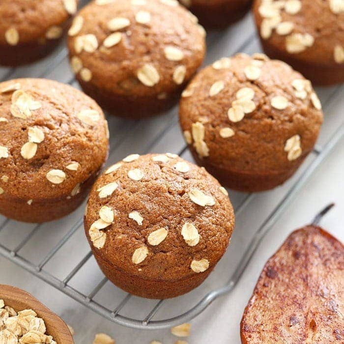 Naturally Sweet & Fiber-Packed: Healthy Cinnamon Pear Muffins